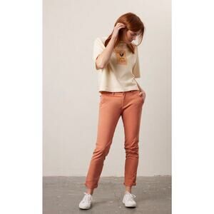 New Anthropologie Reiko Sandy Skinny Chino Pants Argile Rose Pink 27